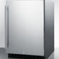 Summit AL54CSS Built-In Undercounter Ada Compliant All-Refrigerator With Stainless Steel Exterior, Door Storage, Lock, And Digital Controls