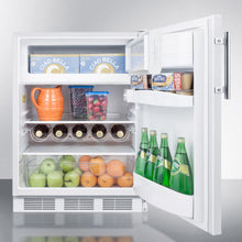 Summit CT661BIADA Ada Compliant Built-In Undercounter Refrigerator-Freezer For Residential Use, Cycle Defrost With Deluxe Interior And White Exterior Finish