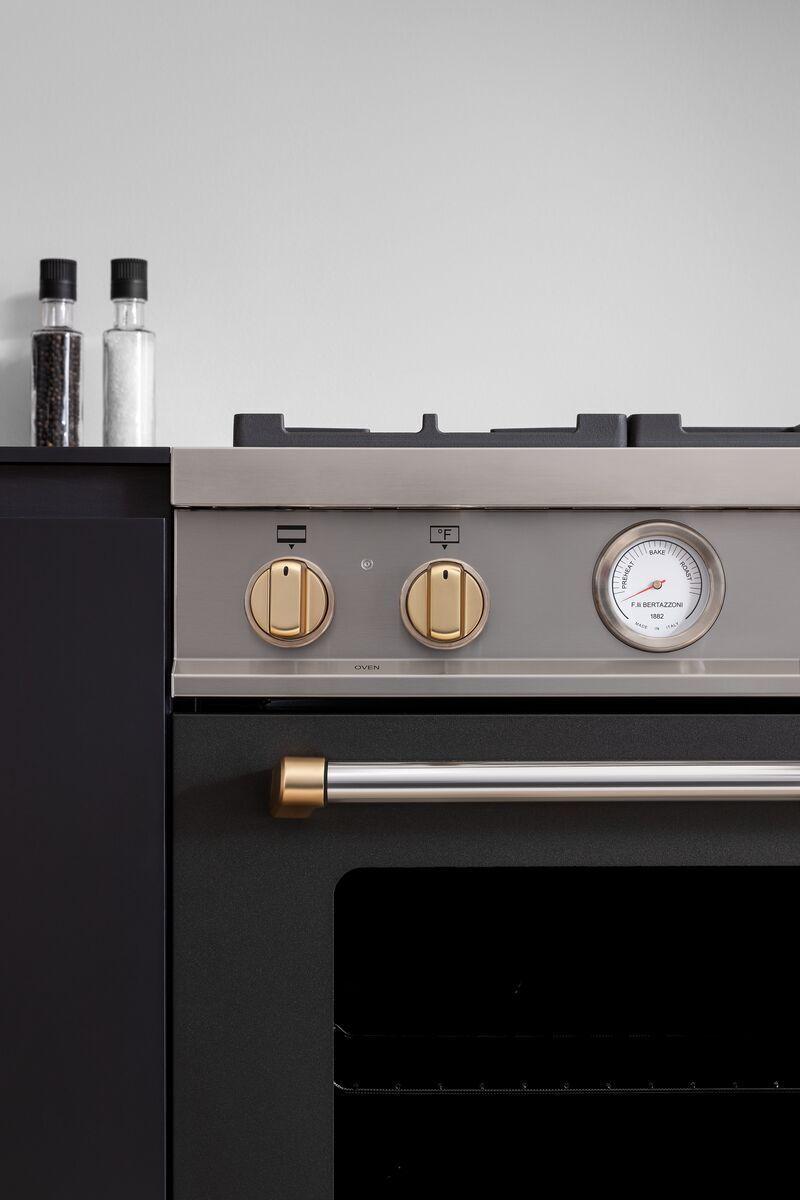 Bertazzoni DSMASDKSG Satin Gold 12 Knobs Dual Fuel