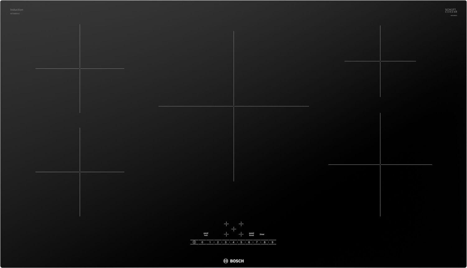 Bosch NIT5660UC 500 Series Induction Cooktop 36'' Black, Surface Mount Without Frame Nit5660Uc