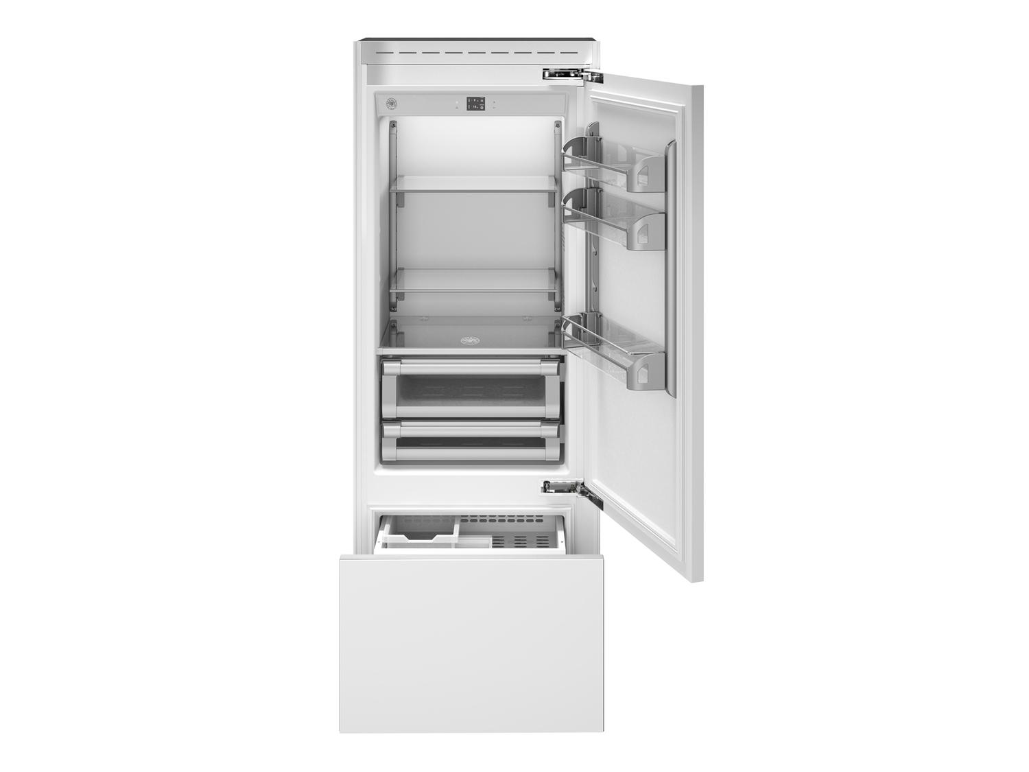 Bertazzoni REF30BMBIPRT 30 Inch Built-In Bottom Mount Refrigerator With Ice Maker, Panel Ready Panel Ready