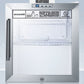 Summit SCR215LNZ Commercially Approved Compact Nutrition Center Series Glass Door All-Refrigerator With Front Lock And Digital Temperature Display