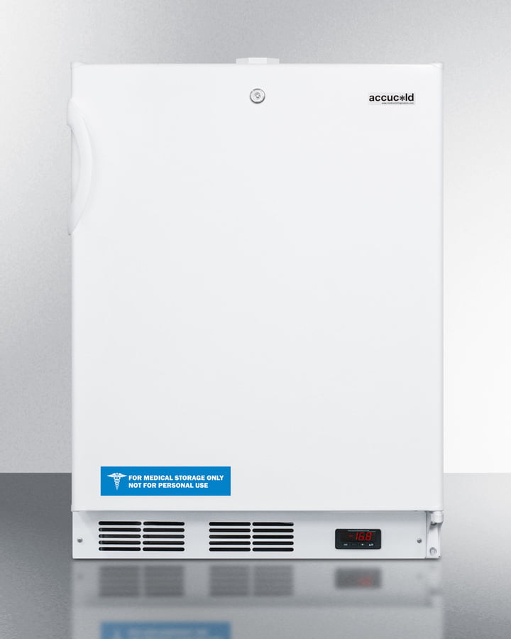 Summit ACF48W Built-In Undercounter Frost-Free All-Freezer For General Purpose Use, With White Exterior, Digital Thermostat, And Lock