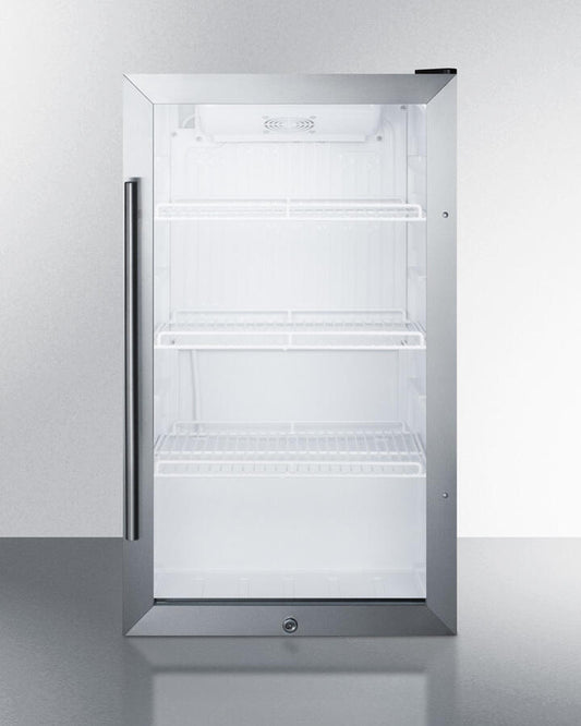 Summit SCR489OSCSS Commercially Approved Outdoor Beverage Cooler For Freestanding Use With Glass Door And Stainless Steel Cabinet