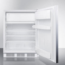 Summit CT66LSSHHADA Freestanding Ada Compliant Refrigerator-Freezer For General Purpose Use, W/Dual Evaporator Cooling, Lock, Ss Door, Horizontal Handle, White Cabinet