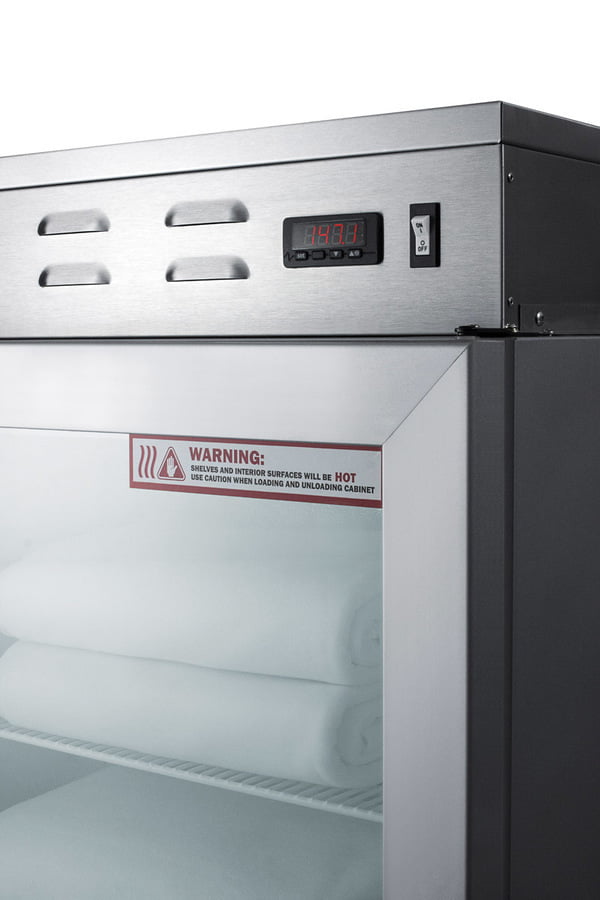 Summit PHC51G Single Chamber Compact Warming Cabinet With Glass Door, Digital Thermostat, And Lock