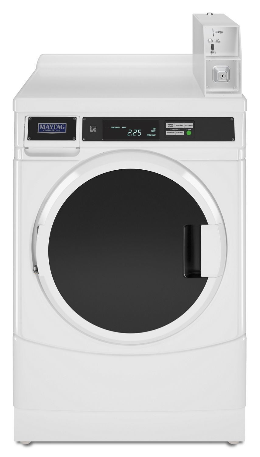 Whirlpool CED9150GW 27" Commercial Electric Front-Load Dryer Featuring Factory-Installed Coin Drop With Coin Box White