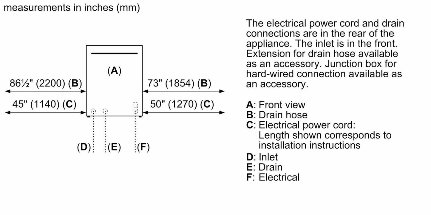 Bosch SHE3AEE5N 100 Series Dishwasher 24" Stainless Steel