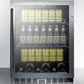 Summit SCR2466PUBCSS Built-In Undercounter Craft Beer Pub Cellar With Seamless Stainless Steel Trimmed Glass Door, Digital Controls, Lock, And Stainless Steel Cabinet