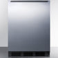 Summit AL652BBISSHH Built-In Undercounter Ada Compliant Refrigerator-Freezer For General Purpose Use, W/Dual Evaporator Cooling, Ss Door, Horizontal Handle, And Black Cabinet