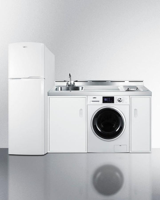 Summit ACKSPWD821G 83" Wide All-In-One Kitchenette With Washer/Dryer Combo
