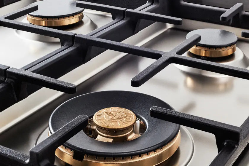 Bertazzoni PROF486GRTBXT 48 Gas Rangetop 6 Brass Burner + Electric Griddle Stainless Steel