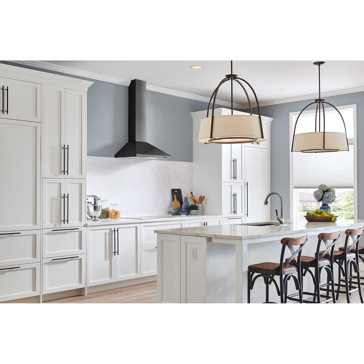 Broan EW4836BLS Broan® Elite Ew48 Series 36-Inch Pyramidal Chimney Range Hood, 460 Max Blower Cfm, Black Stainless Steel