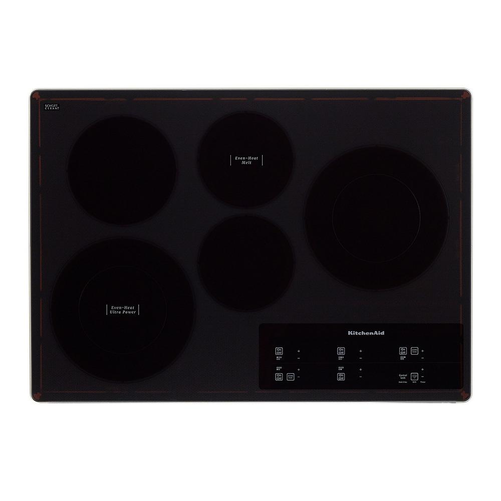 Kitchenaid KCES950KSS 30" Electric Cooktop With 5 Elements And Touch-Activated Controls