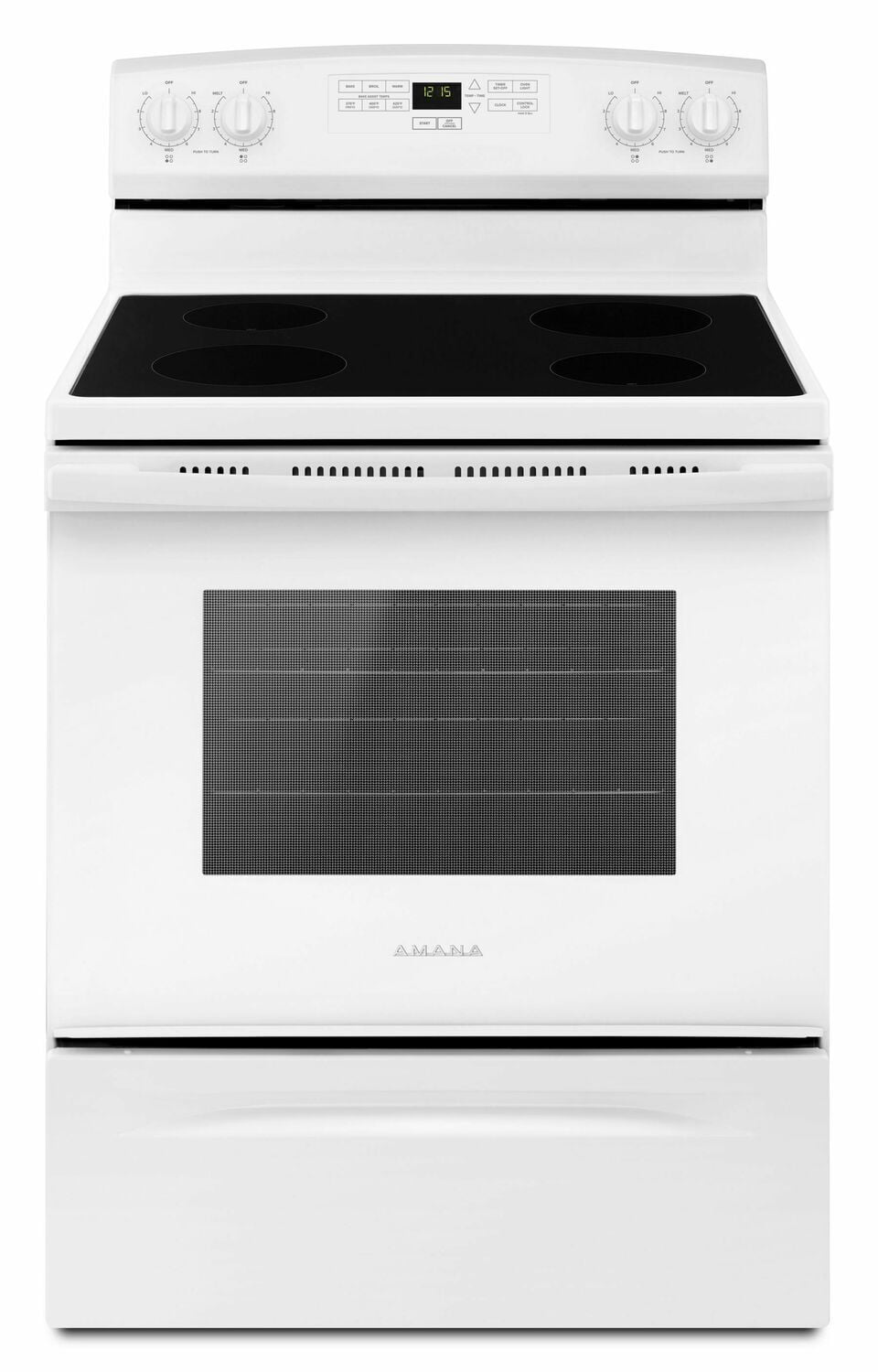Amana AER6303MFW 30-Inch Electric Range With Extra-Large Oven Window - White