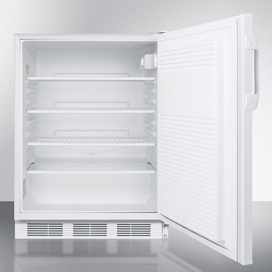 Summit FF7WADA Ada Compliant Commercial All-Refrigerator For Freestanding General Purpose Use, With Flat Door Liner, Auto Defrost Operation And White Exterior