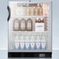 Summit SCR600BGLBINZADA Commercially Approved Ada Compliant Nutrition Center Series Glass Door All-Refrigerator For Built-In Or Freestanding Use, With Front Lock And Digital Temperature Display