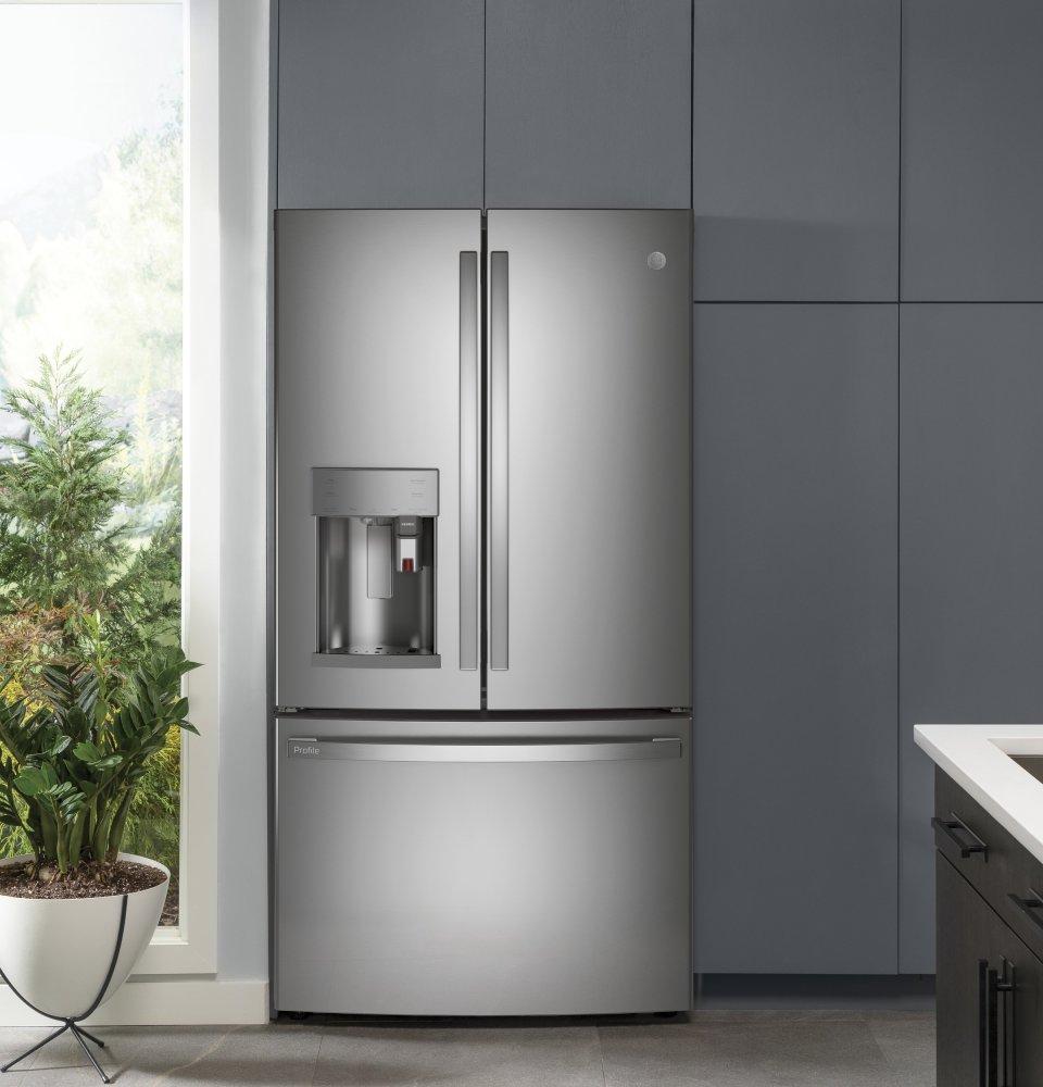 Ge Appliances PFE28PYNFS Ge Profile™ Series Energy Star® 27.7 Cu. Ft. Smart Fingerprint Resistant French-Door Refrigerator With Keurig® K-Cup® Brewing System