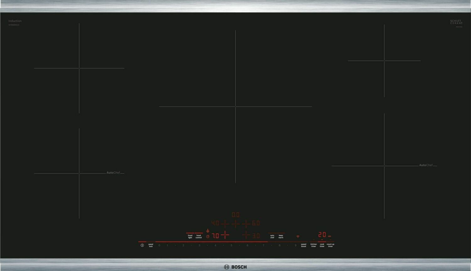 Bosch NIT8669SUC 800 Series Induction Cooktop 36'' Black Nit8669Suc