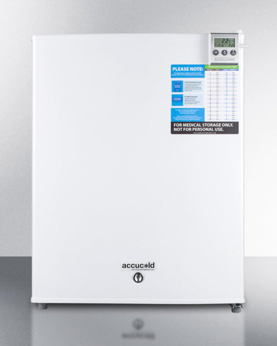 Summit FF28LWHVAC Compact Medical All-Refrigerator For Temperature Stable Medical Storage, With Digital Thermostat, Lock, Self-Closing Door, Temperature Alarm, And Internal Fan