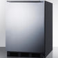 Summit FF7BKSSHH Commercially Listed Freestanding All-Refrigerator For General Purpose Use, Auto Defrost W/Ss Wrapped Door, Horizontal Handle, And Black Cabinet