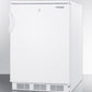 Summit CT66LWBI Built-In Undercounter Refrigerator-Freezer For General Purpose Use, With Lock, Dual Evaporator Cooling, Cycle Defrost, And White Exterior