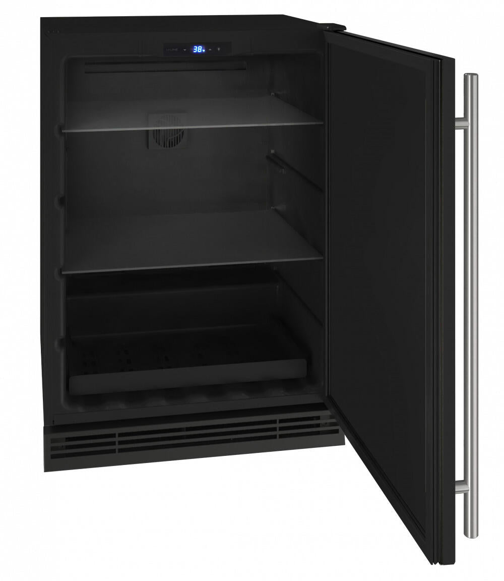 U-Line UHRE124BS01A Hre124 24" Refrigerator With Black Solid Finish (115V/60 Hz Volts /60 Hz Hz)