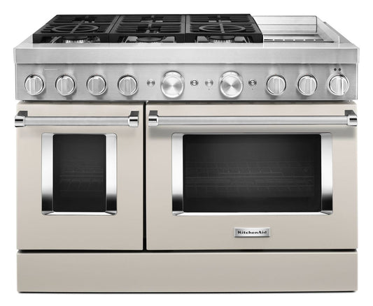 Kitchenaid KFDC558JMH Kitchenaid® 48'' Smart Commercial-Style Dual Fuel Range With Griddle Milkshake