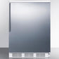 Summit FF6WSSHV Freestanding Counter Height All-Refrigerator For General Purpose Use, Auto Defrost W/Stainless Steel Wrapped Door, Thin Handle, And White Cabinet