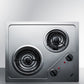 Summit CR2B224S 2-Burner 230V Electric Cooktop Designed For Portrait Or Landscape Installation, With Coil Elements And Stainless Steel Finish