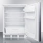 Summit FF6BI7IF Commercially Listed Built-In Undercounter All-Refrigerator For General Purpose Use, Auto Defrost W/Integrated Door Frame For Overlay Panels And White Cabinet