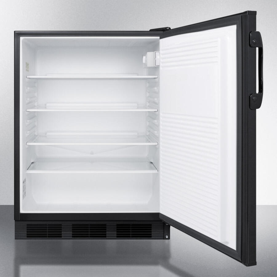 Summit FF7BBIADA Ada Compliant Built-In Undercounter All-Refrigerator For General Purpose Or Commercial Use, With Flat Door Liner, Auto Defrost Operation And Black Exterior
