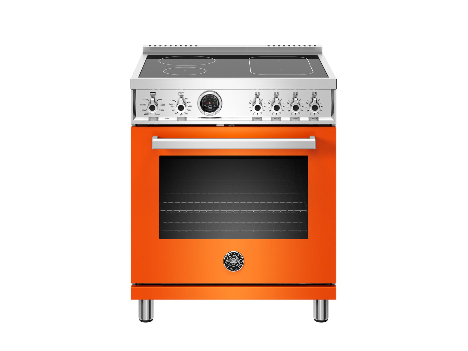Bertazzoni PROF304INSART 30 Inch Induction Range, 4 Heating Zones, Electric Self-Clean Oven Arancio