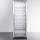 Summit SCR1401 Full-Size Commercial Beverage Merchandiser Designed For The Display And Refrigeration Of Beverages And Sealed Food, With Stainless Steel Interior, Self-Closing Glass Door, And Black Cabinet