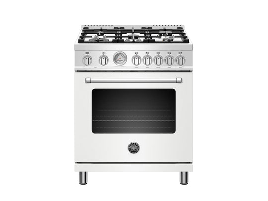 Bertazzoni MAST305DFMBIE 30 Inch Dual Fuel, 5 Burners, Electric Oven Bianco Matt