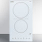Summit CR2B23T4W 230V 2-Burner Cooktop In White Ceramic Schott Glass With Digital Touch Controls, 3000W