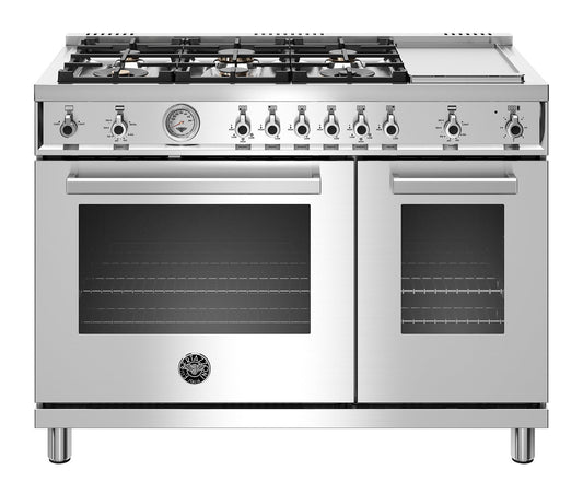 Bertazzoni PROF486GGASXTLP 48" Professional Series Range - Gas Oven - 6 Brass Burners + Griddle - Lp Version
