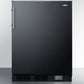 Summit BKRF663BBIADA Built-In Undercounter Ada Compliant Break Room Refrigerator-Freezer In Black With Nist Calibrated Thermometer And Alarm