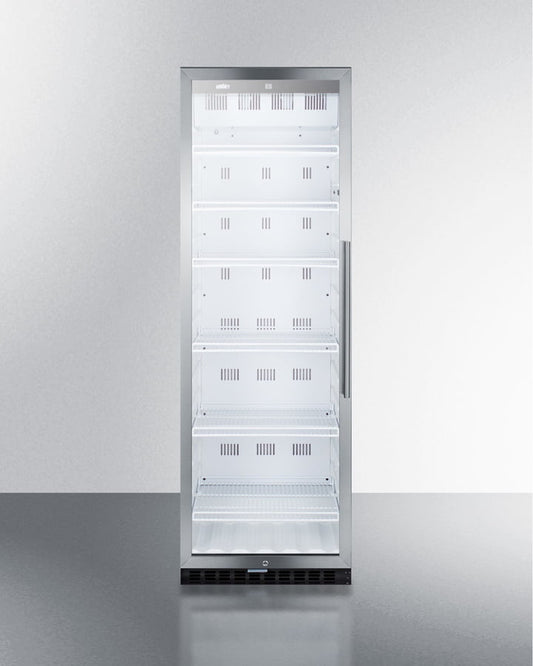 Summit SCR1400WLHCSS Commercial Beverage Merchandiser With 12.6 Cu.Ft. Capacity, Digital Thermostat, Self-Closing Door, And Stainless Steel Cabinet; Replaces Scr1400Css