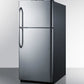 Summit BKRF21SS 21 Cu.Ft. Break Room Refrigerator-Freezer With Stainless Steel Doors, Black Cabinet, And Nist Calibrated Alarm/Thermometers