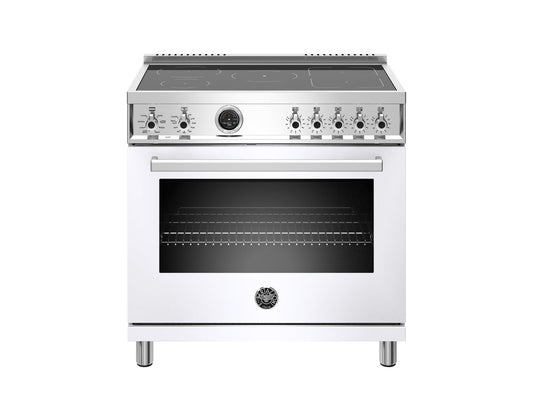 Bertazzoni PROF365INSBIT 36 Inch Induction Range, 5 Heating Zones, Electric Self-Clean Oven Bianco