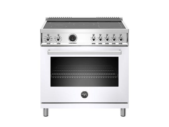 Bertazzoni PROF365INSBIT 36 Inch Induction Range, 5 Heating Zones, Electric Self-Clean Oven Bianco