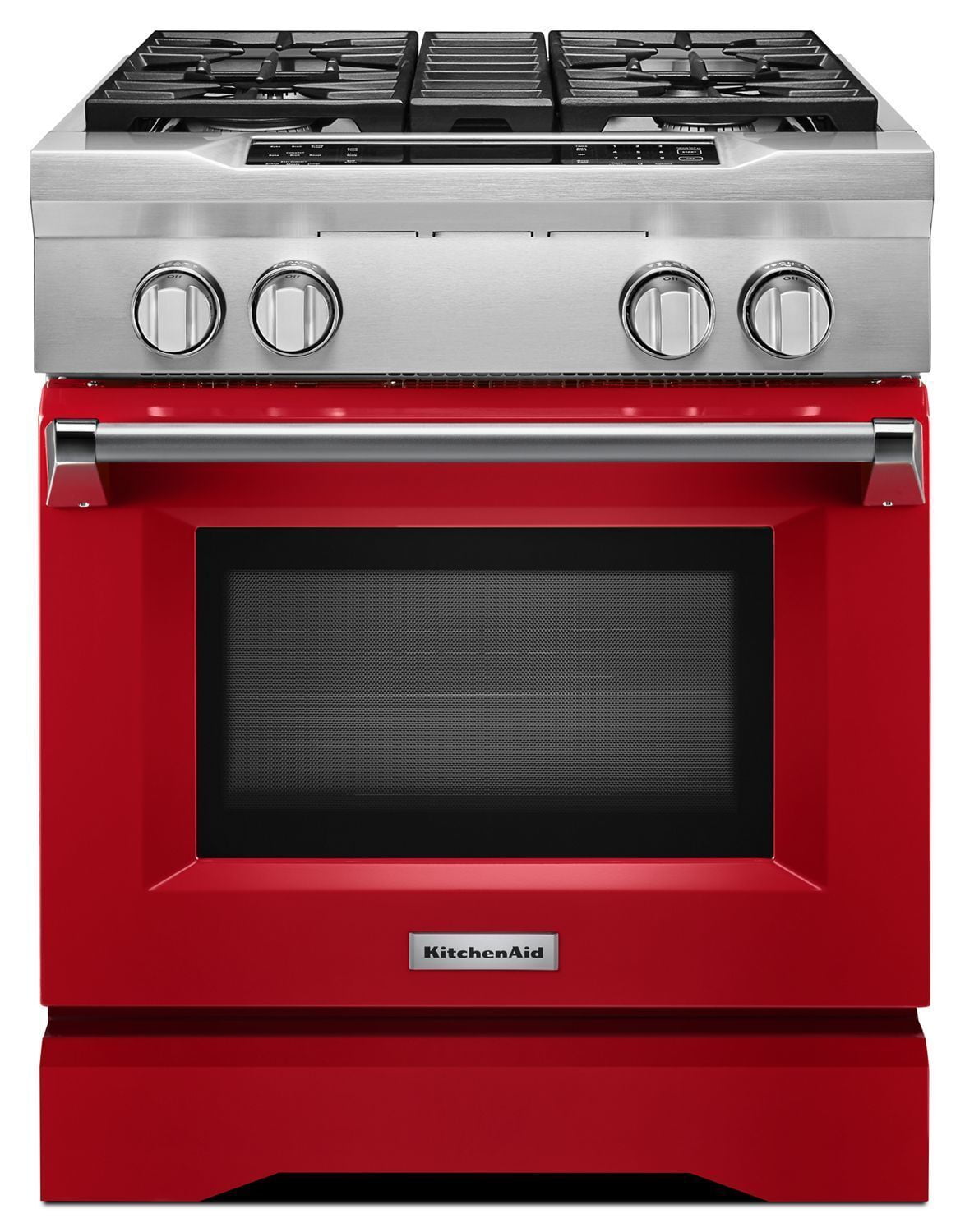 Kitchenaid KDRS407VSD 30'' 4-Burner Dual Fuel Freestanding Range, Commercial-Style Signature Red