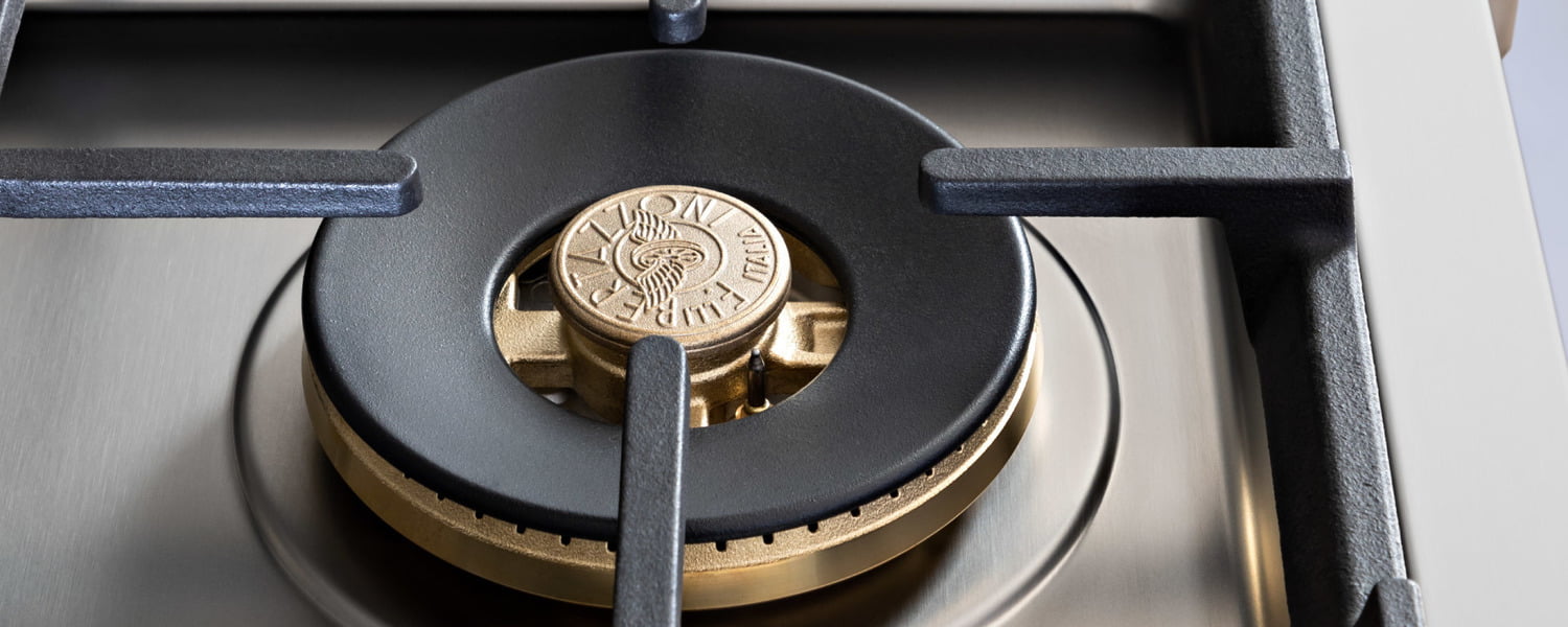 Bertazzoni PROF486GRTBXT 48 Gas Rangetop 6 Brass Burner + Electric Griddle Stainless Steel