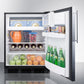 Summit CT663BBIFRADA Ada Compliant Built-In Undercounter Refrigerator-Freezer For Residential Use, Cycle Defrost W/Stainless Steel Door Frame For Slide-In Panels And Black Cabinet