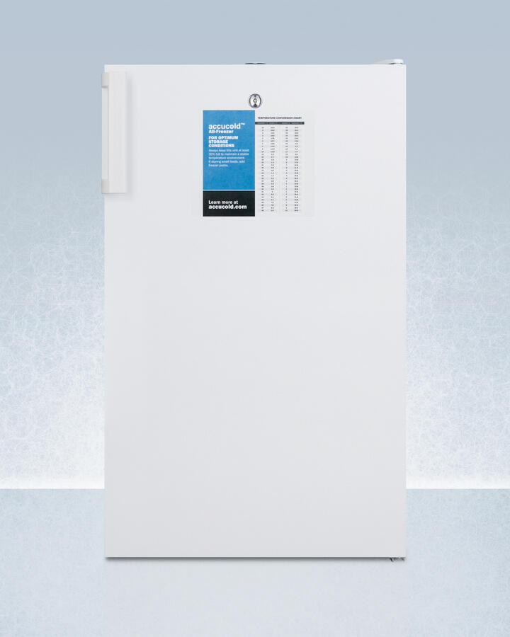 Summit FS407LPROADA 20" Wide Ada Height All-Freezer For Freestanding Use, Manual Defrost With A Lock And Probe Hole