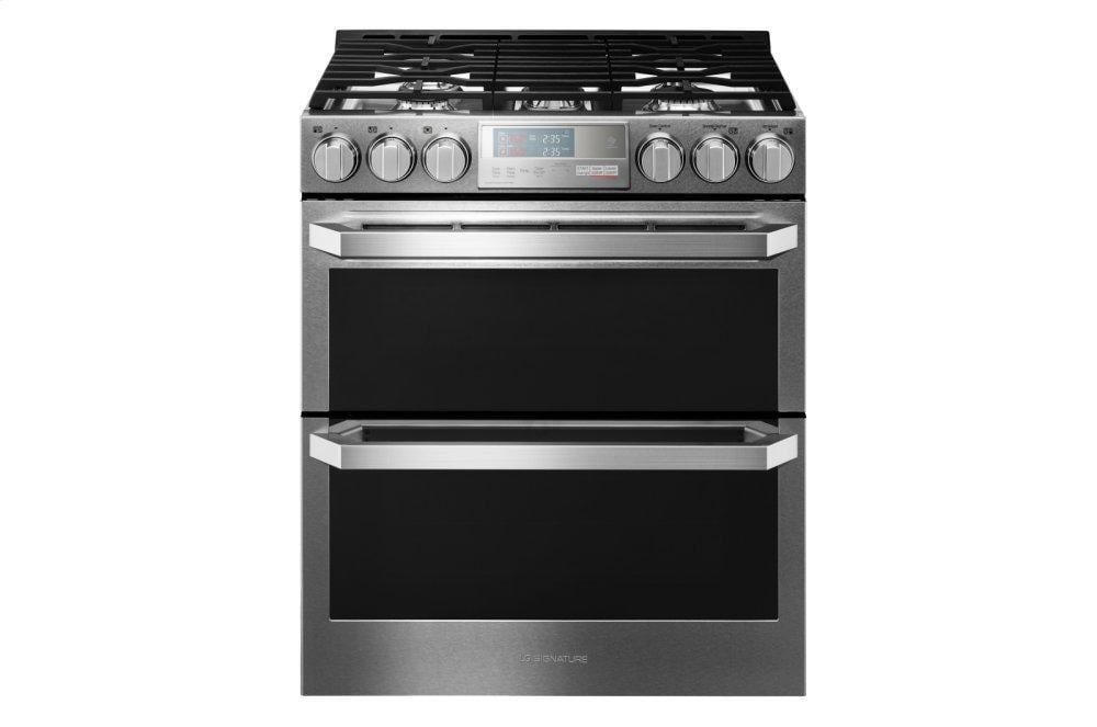 Lg LUTG4519SN Lg Signature 6.9 Cu.Ft. Smart Wi-Fi Enabled Gas Double Oven Slide-In Range With Probake Convection®