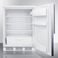 Summit FF6WSSHV Freestanding Counter Height All-Refrigerator For General Purpose Use, Auto Defrost W/Stainless Steel Wrapped Door, Thin Handle, And White Cabinet
