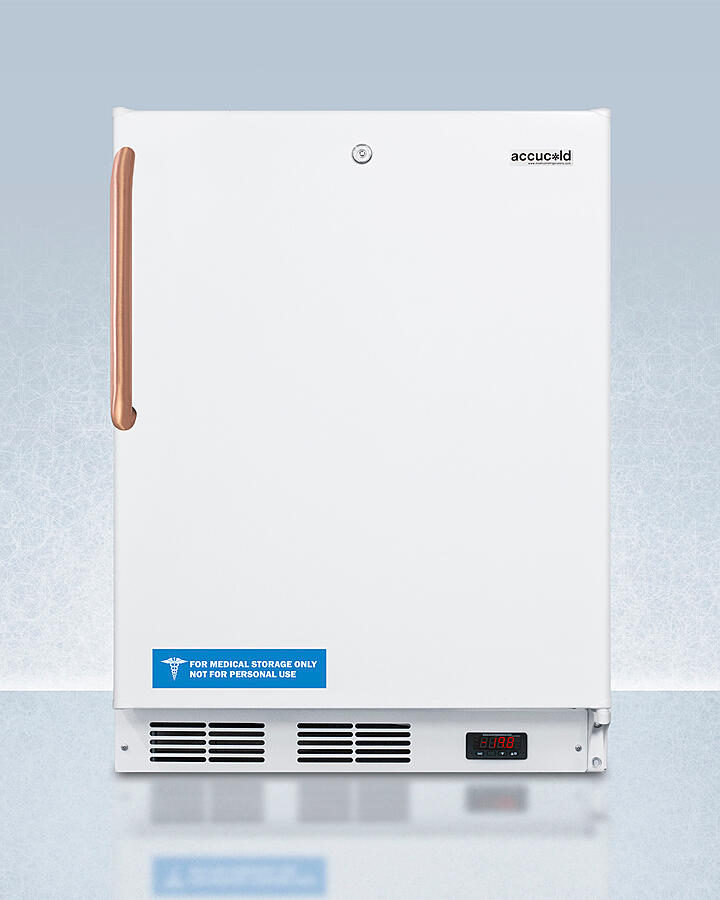 Summit VT65MLBITBCADA Ada Compliant Built-In Undercounter Medical All-Freezer Capable Of -25 C Operation, White With Pure Copper Handle And Front Lock