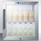 Summit SCR215LBICSS Commercially Approved Built-In Capable Glass Door Refrigerator With Digital Thermostat And Stainless Steel Wrapped Cabinet